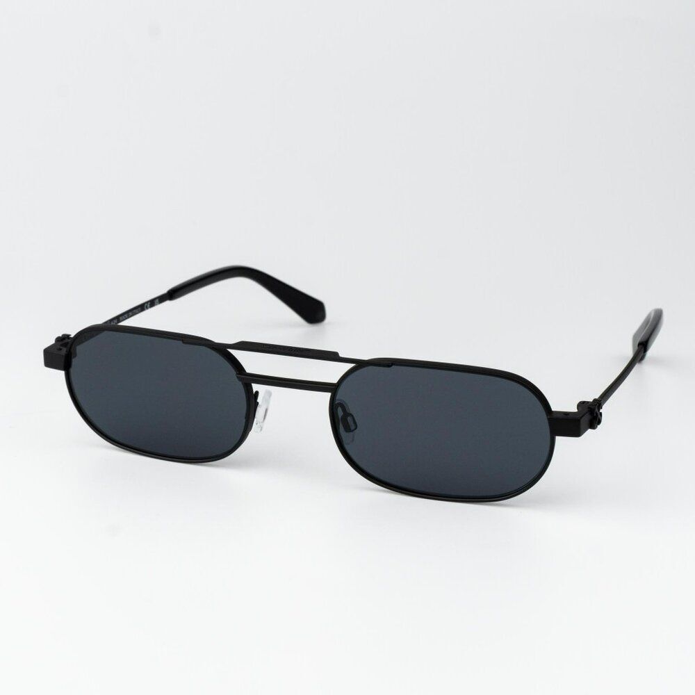 Off-White VAIDEN Women Sunglasses Black Grey Oval OERI123 VAIDEN 1007